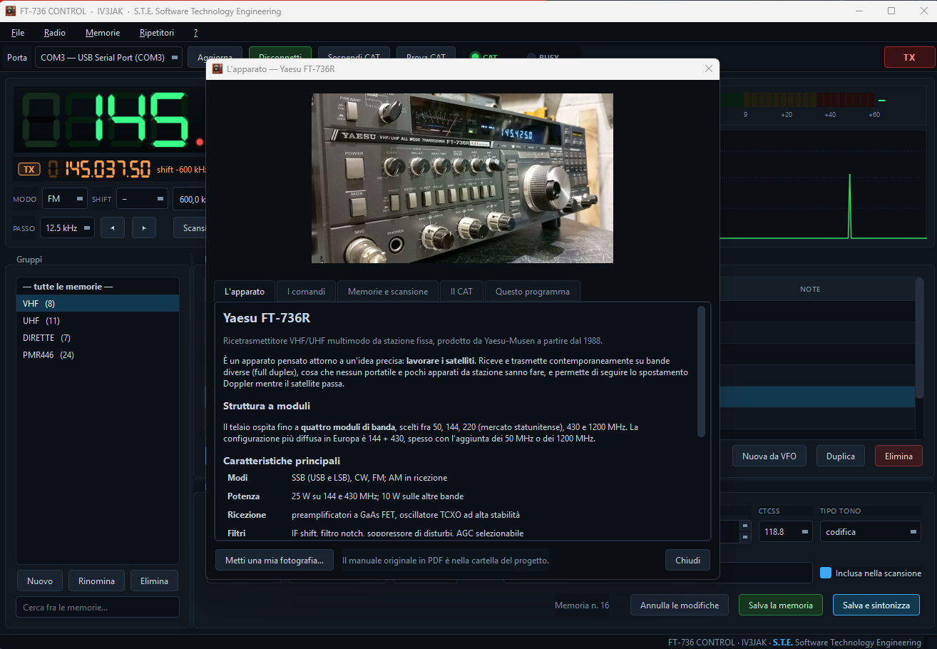 Software di controllo FT-736R